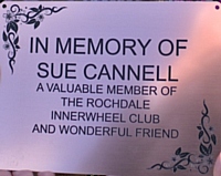 Plaque for Sue Cannell July 22 